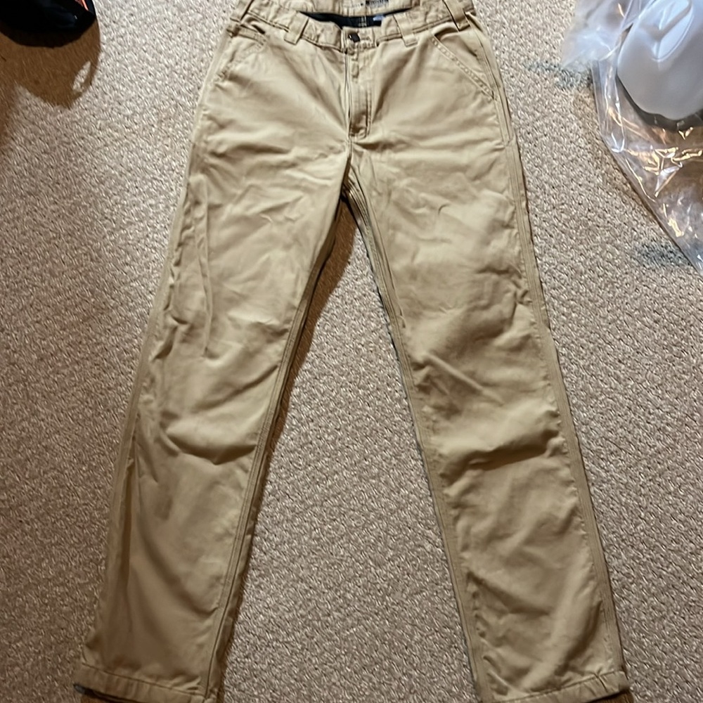 CARHARTT RUGGED FLEX RELAXED FIT CANVAS FLANNEL LINED UTILITY WORKPANT NWT 33x34